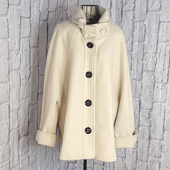 PRESTON AND YORK Oversized Cream Part Wool Coat‎ Large - Picture 1 of 8